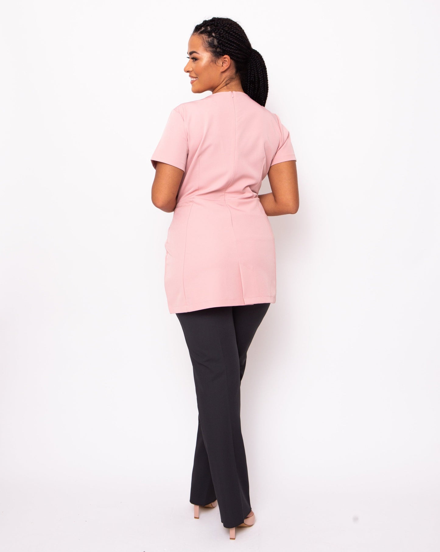 pink salon uniforms plus size
