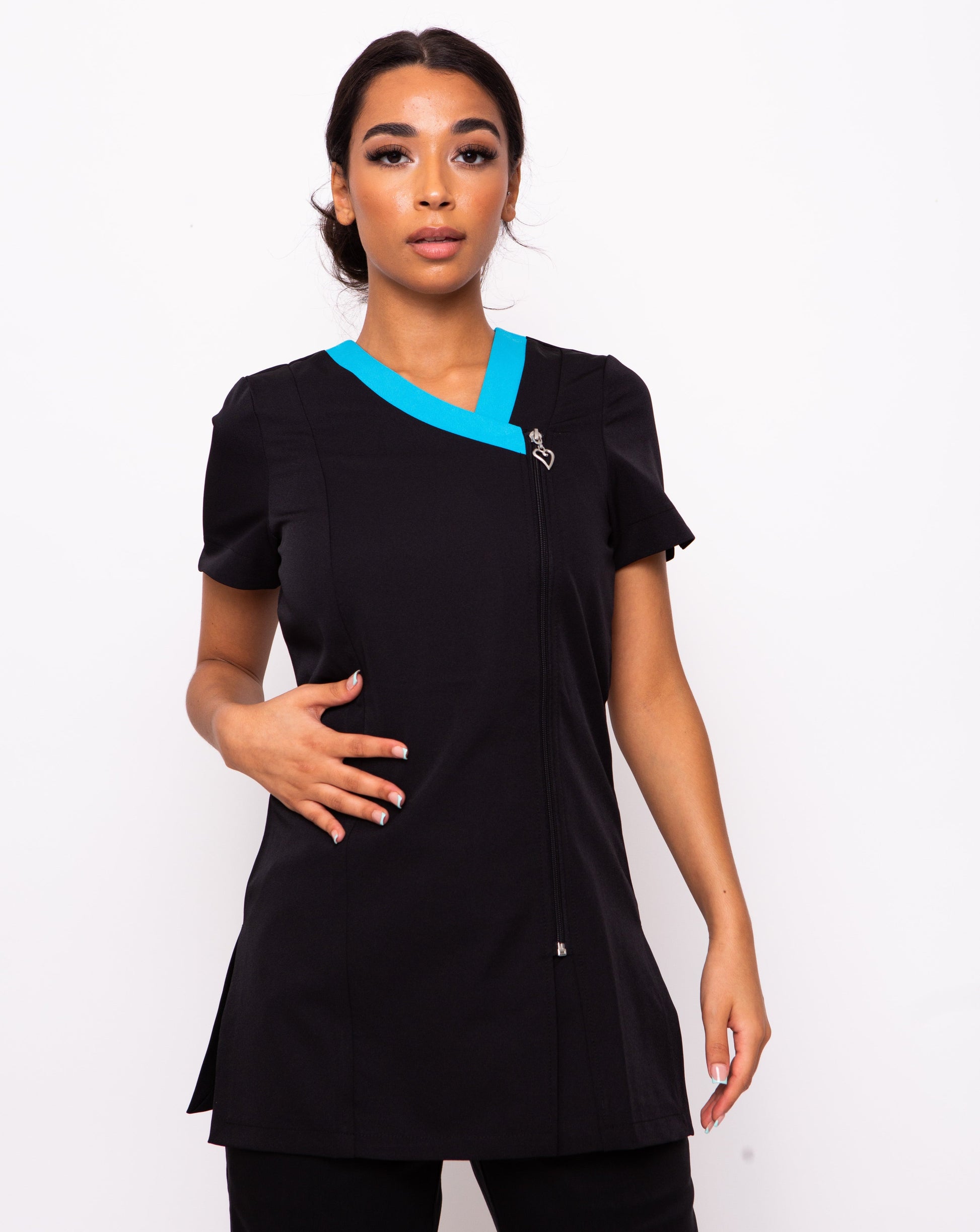 Black and teal beauty tunic