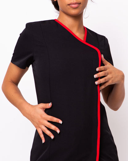 black and red  asymmetrical beauty tunic