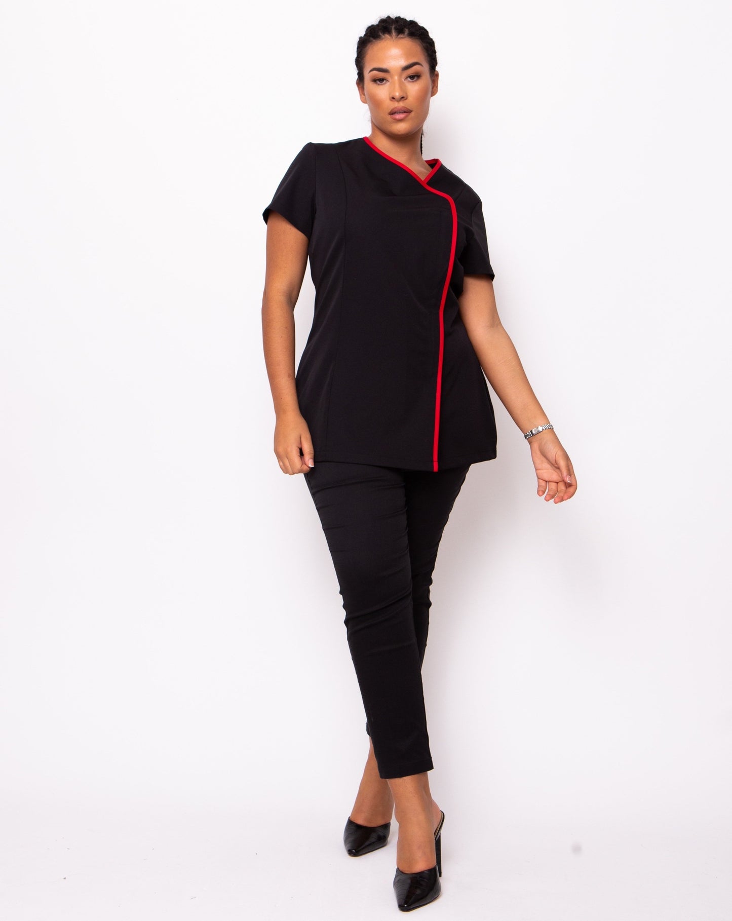 black and red beauty tunic with black trouser