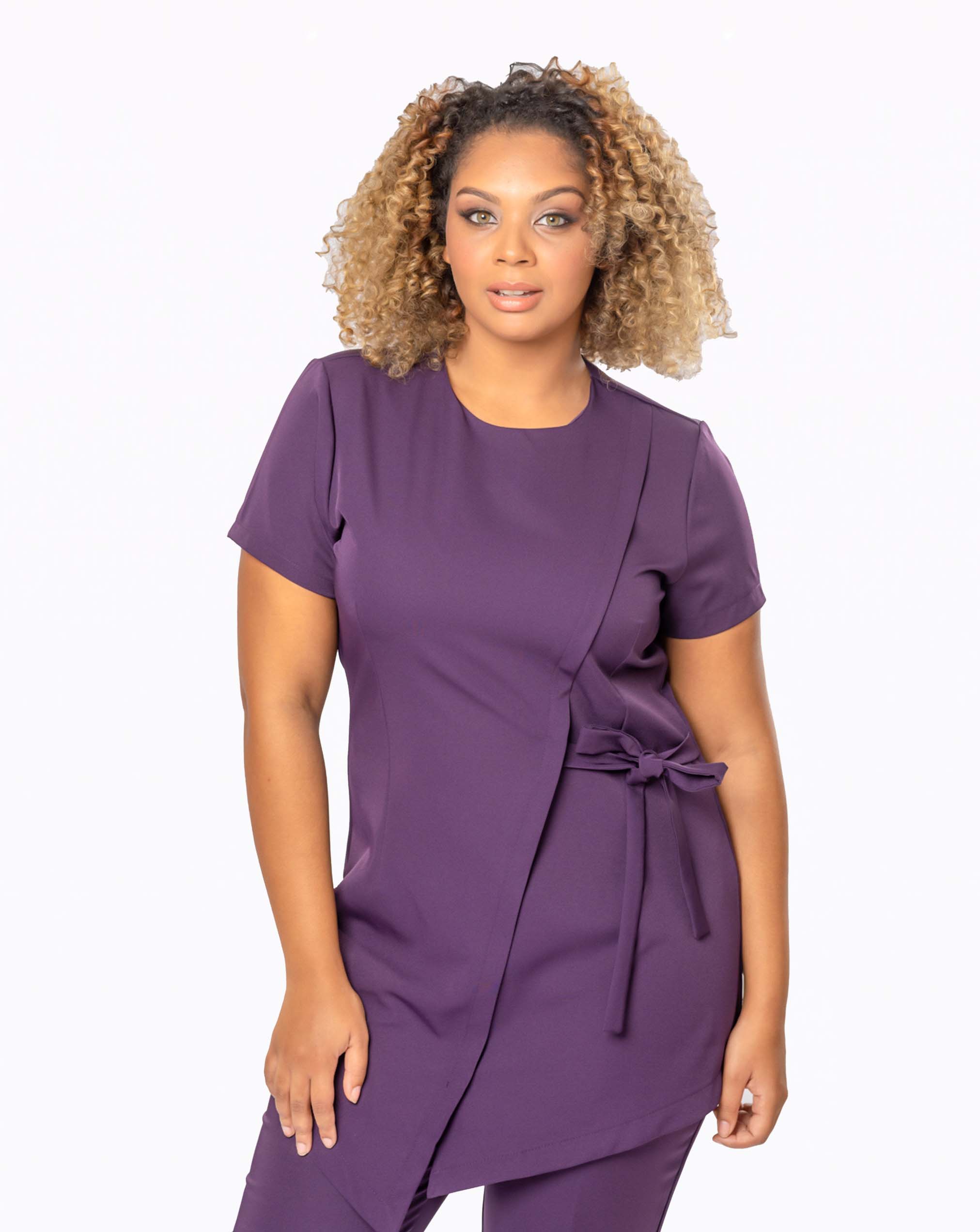 Tranquility Asymmetric Beauty Tunic - Aubergine